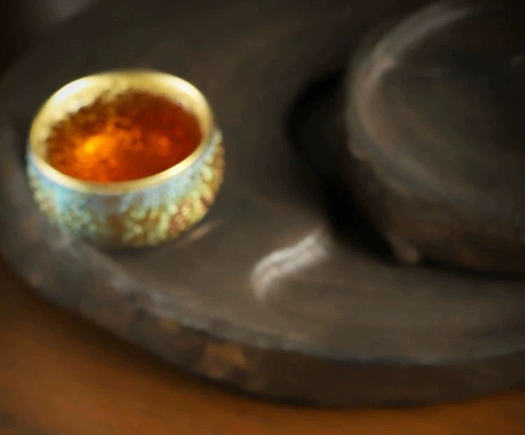 Golden Peacock -jian zhan Kiln Temmoku  glaze