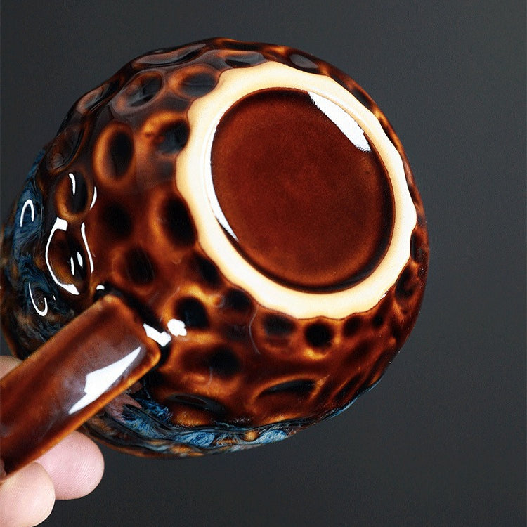 Hammered Nebula Coffee Cup -jian zhan Kiln Temmoku  glaze