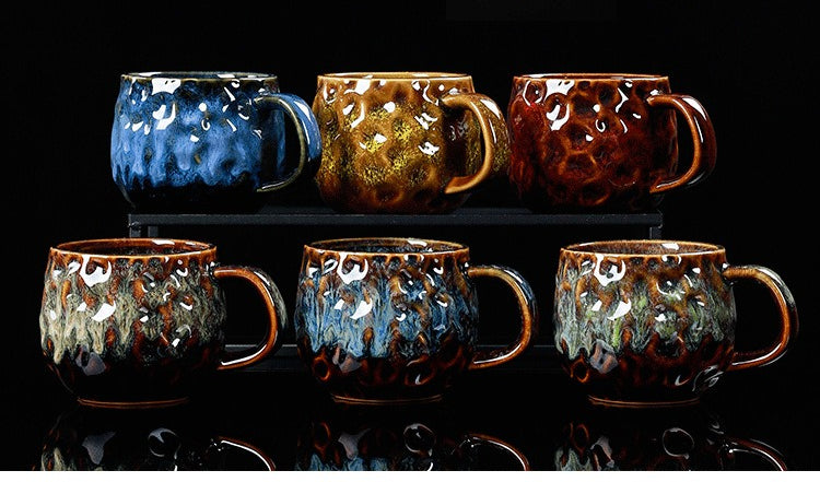 Hammered Nebula Coffee Cup -jian zhan Kiln Temmoku  glaze