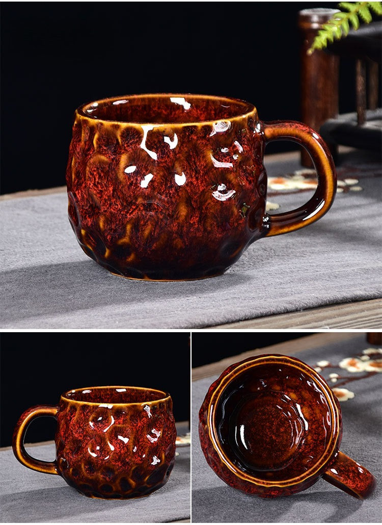 Hammered Nebula Coffee Cup -jian zhan Kiln Temmoku  glaze
