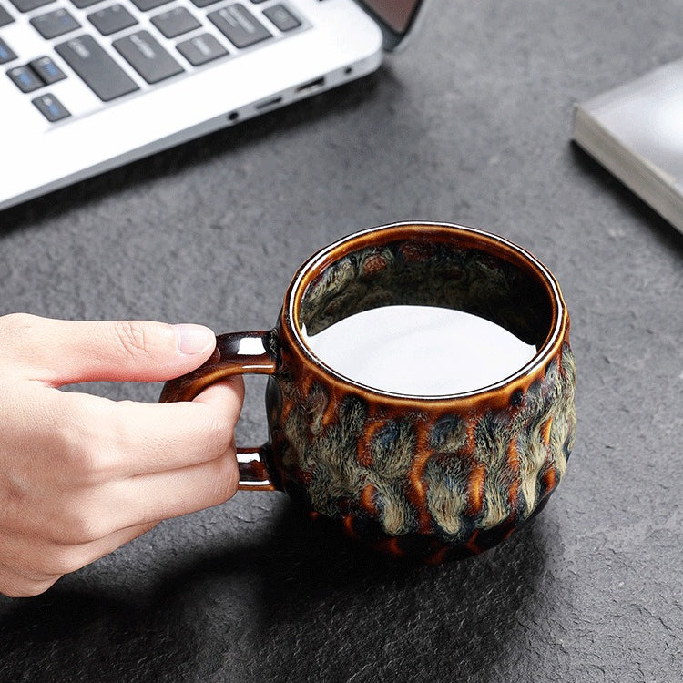 Hammered Nebula Coffee Cup -jian zhan Kiln Temmoku  glaze