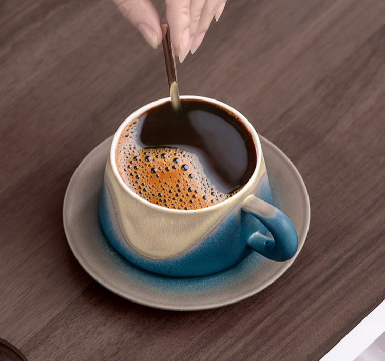 Coastal Dune Matte Coffee Cup -jian zhan Kiln Temmoku  glaze