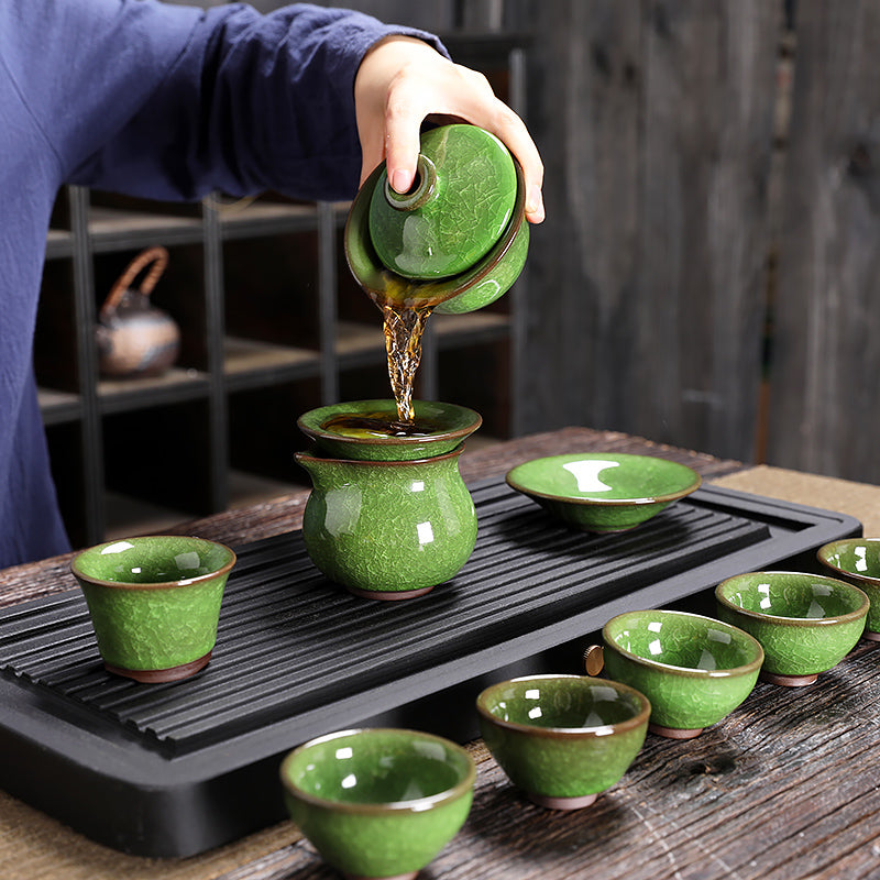 Emerald Tea Set Jian Zhan- Kiln Temmoku