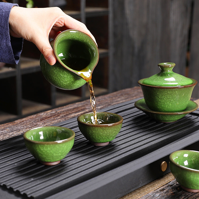 Emerald Tea Set Jian Zhan- Kiln Temmoku
