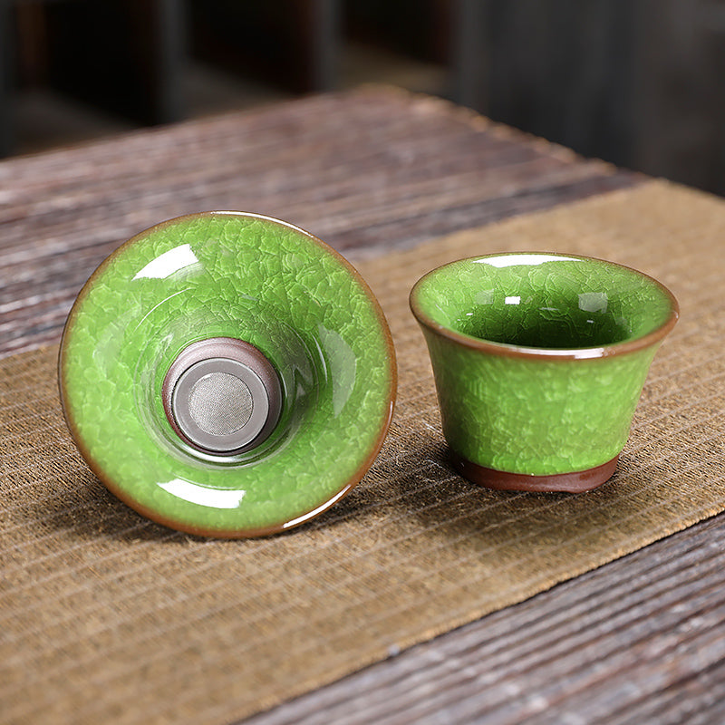 Emerald Tea Set Jian Zhan- Kiln Temmoku