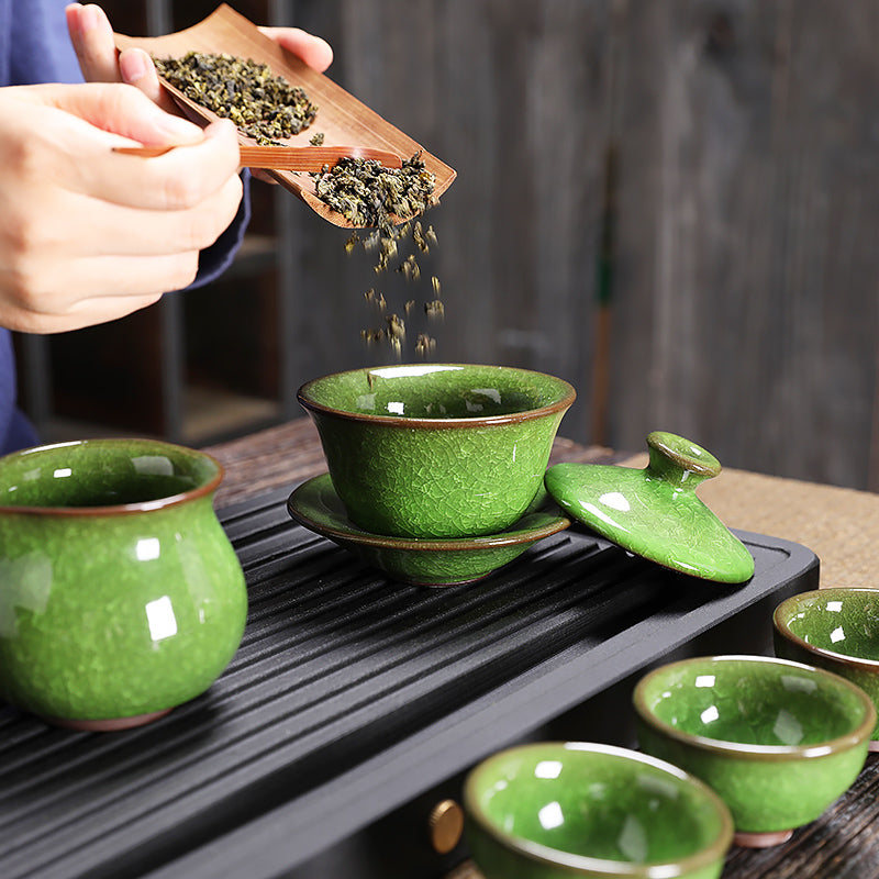Emerald Tea Set Jian Zhan- Kiln Temmoku