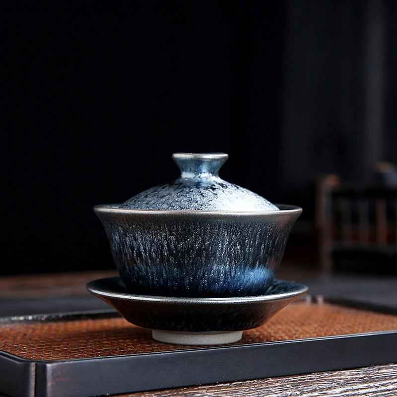 Glacier Tea Set Jian Zhan- Kiln Temmoku