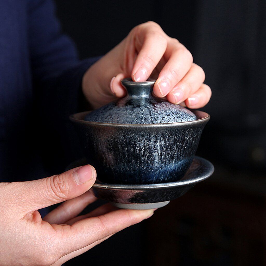 Glacier Tea Set Jian Zhan- Kiln Temmoku