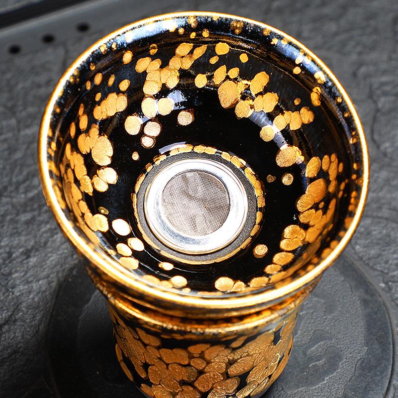 Gold Tea Set Jian Zhan- Kiln Temmoku