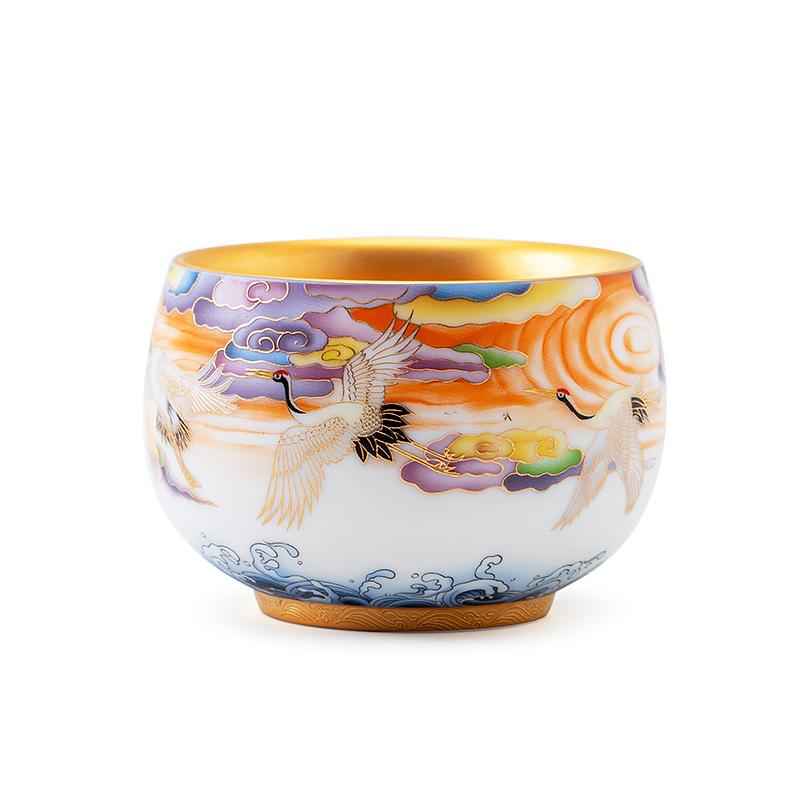 Colorful Cranes Jian Zhan- Kiln Temmoku