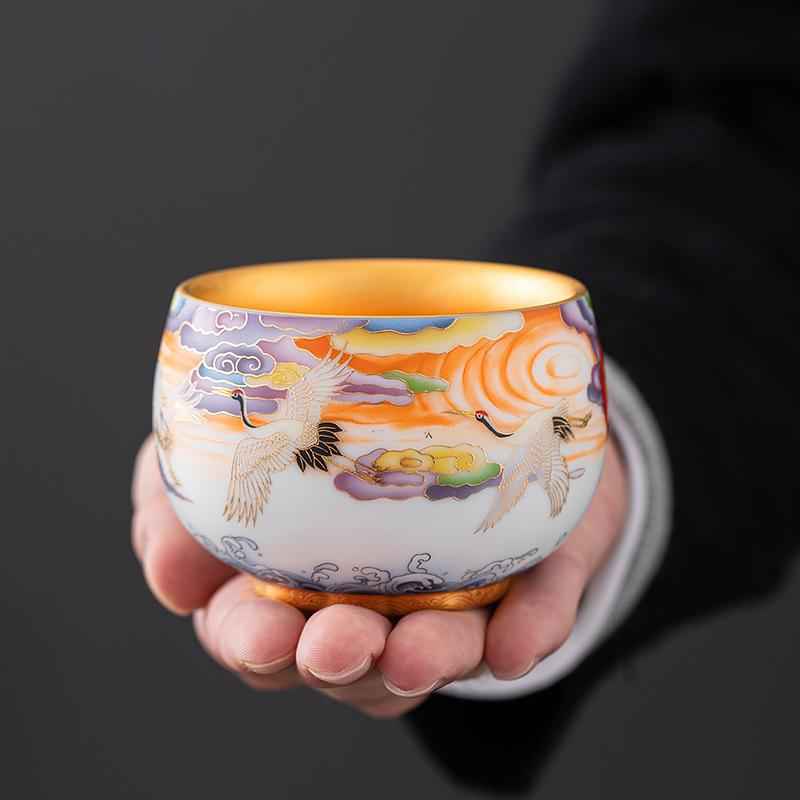 Colorful Cranes Jian Zhan- Kiln Temmoku