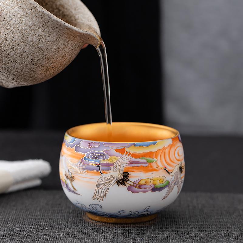 Colorful Cranes Jian Zhan- Kiln Temmoku