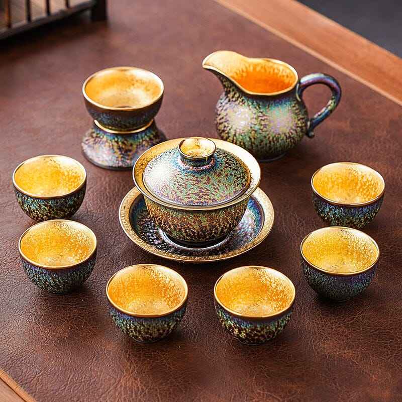 Golden Magic Tea Set Jian Zhan- Kiln Temmoku