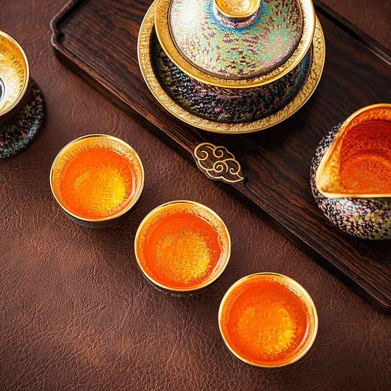 Golden Magic Tea Set Jian Zhan- Kiln Temmoku