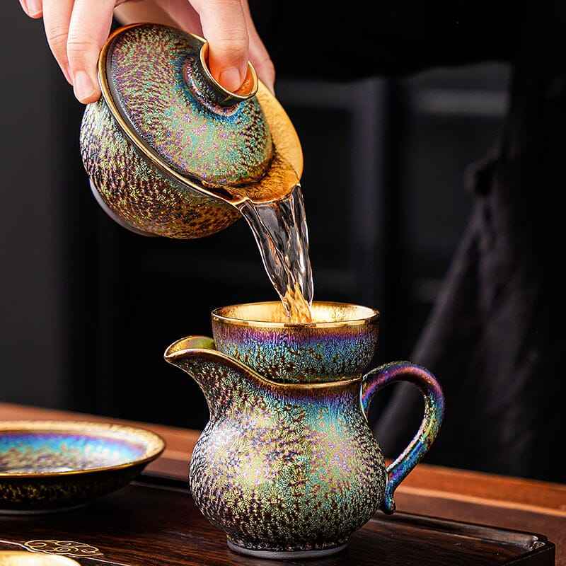 Golden Magic Tea Set Jian Zhan- Kiln Temmoku