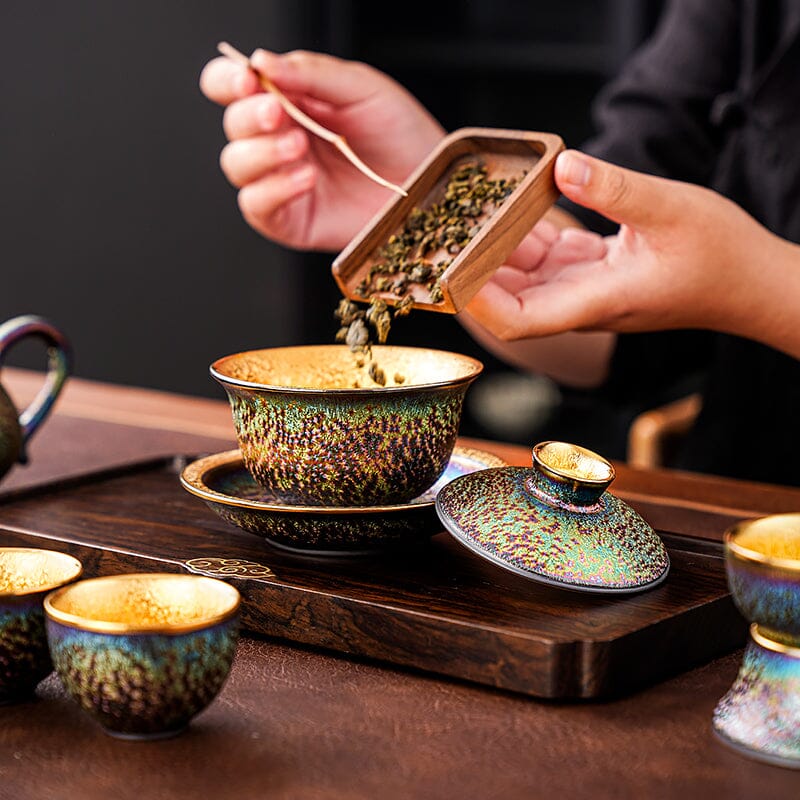 Golden Magic Tea Set Jian Zhan- Kiln Temmoku