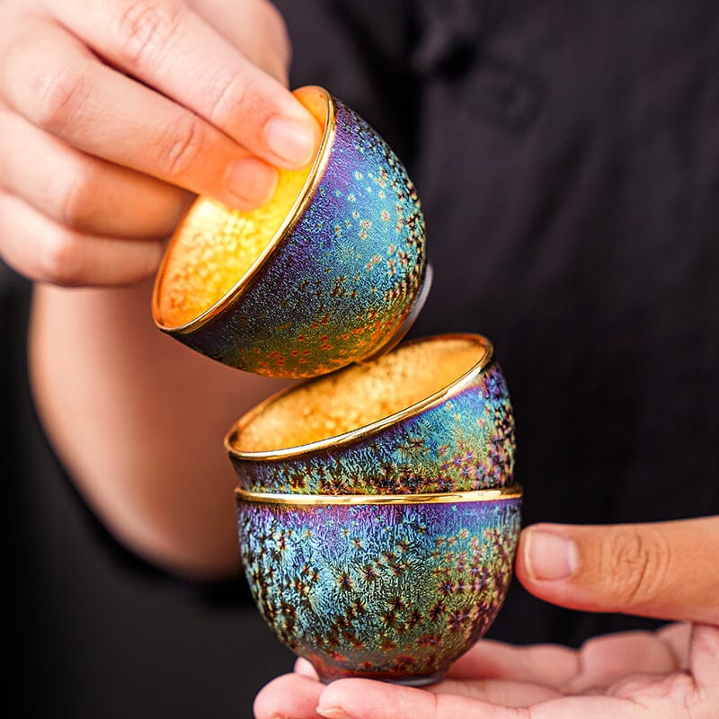 Golden Magic Tea Set Jian Zhan- Kiln Temmoku