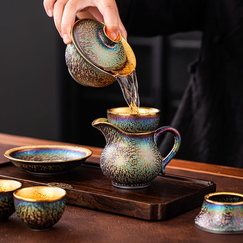 Golden Magic Tea Set Jian Zhan- Kiln Temmoku
