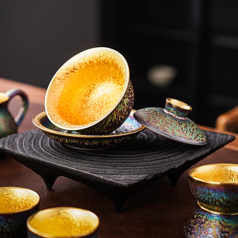 Golden Magic Tea Set Jian Zhan- Kiln Temmoku