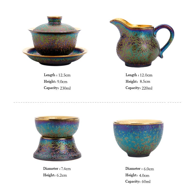Golden Magic Tea Set Jian Zhan- Kiln Temmoku