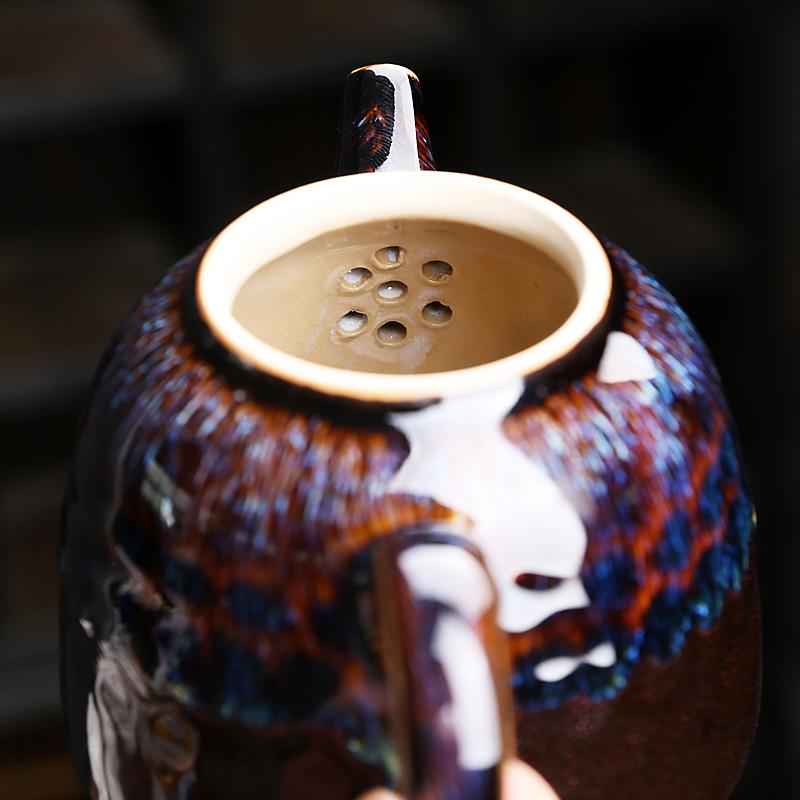 Golden Peacock Teapot Jian Zhan- Kiln Temmoku