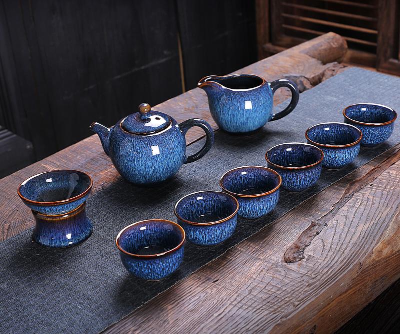 Iceberg Tea Set Jian Zhan- Kiln Temmoku