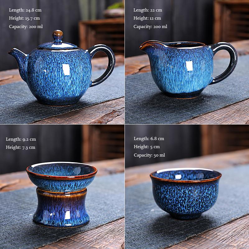 Iceberg Tea Set Jian Zhan- Kiln Temmoku