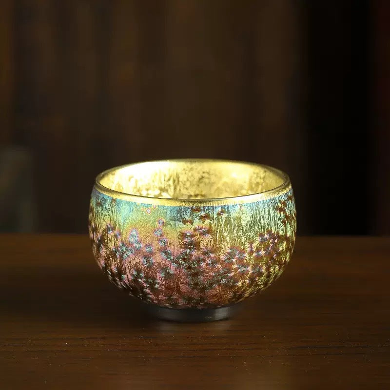 Golden Peacock -jian zhan Kiln Temmoku  glaze