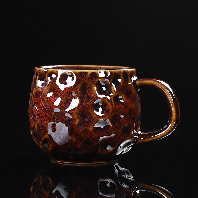 Hammered Nebula Coffee Cup -jian zhan Kiln Temmoku  glaze