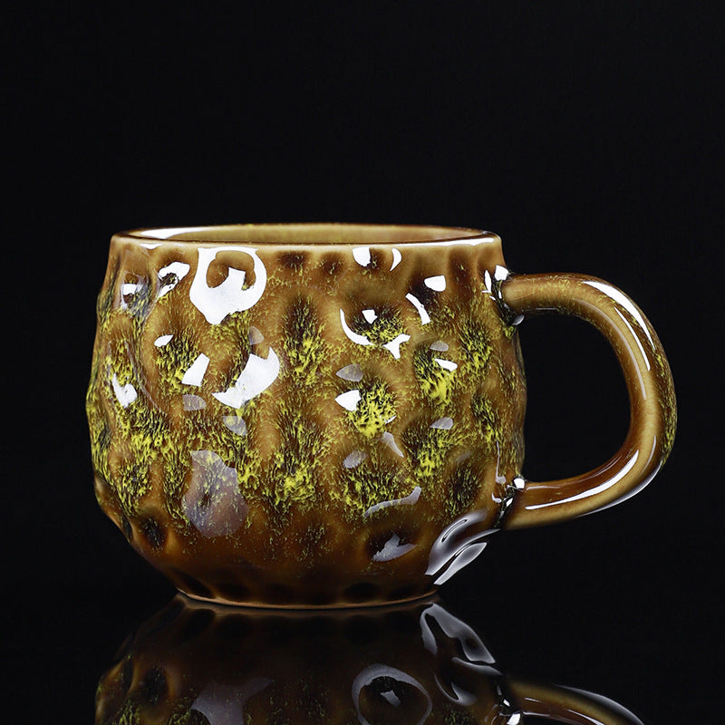 Hammered Nebula Coffee Cup -jian zhan Kiln Temmoku  glaze