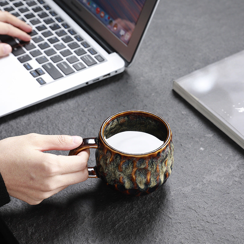 Hammered Nebula Coffee Cup -jian zhan Kiln Temmoku  glaze