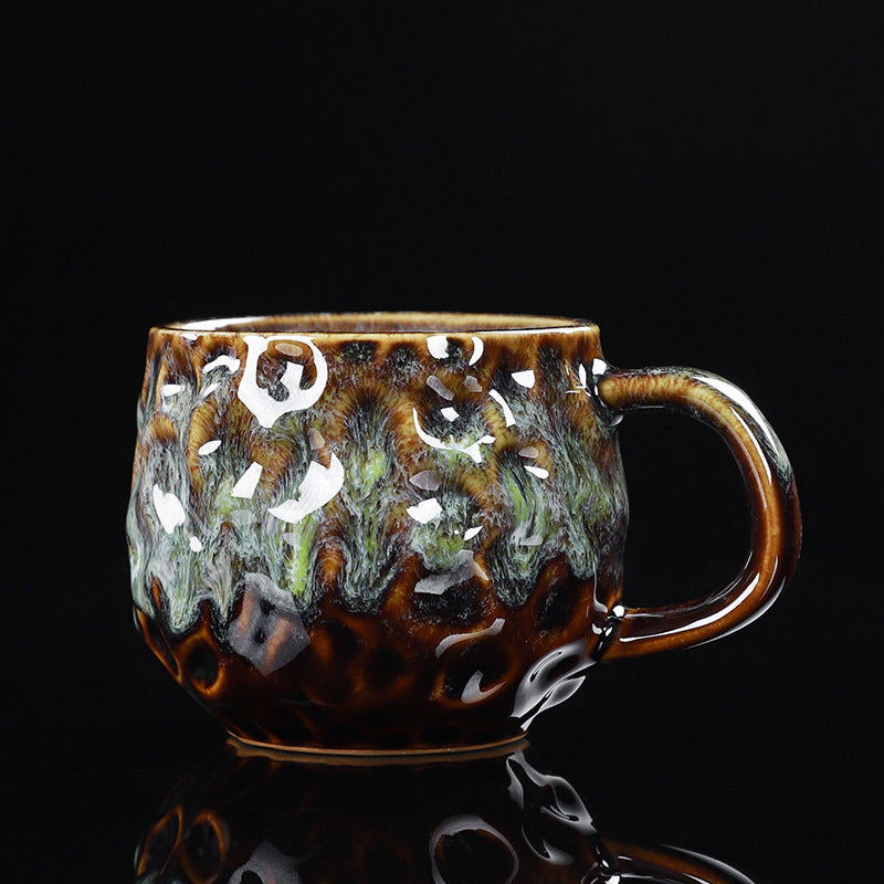 Hammered Nebula Coffee Cup -jian zhan Kiln Temmoku  glaze