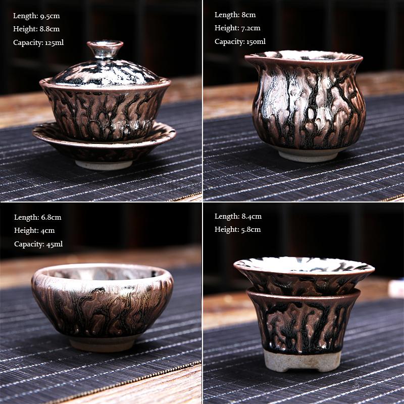 Oni Tea Set Jian Zhan- Kiln Temmoku