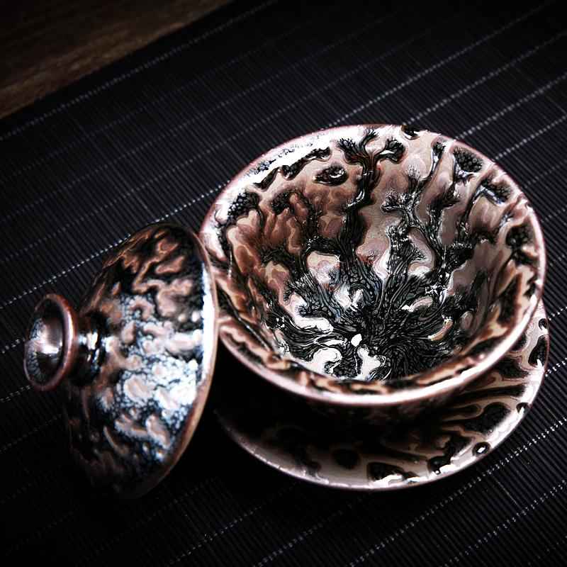 Oni Tea Set Jian Zhan- Kiln Temmoku