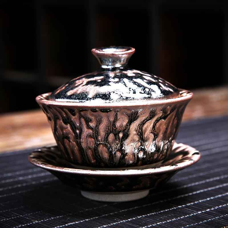 Oni Tea Set Jian Zhan- Kiln Temmoku