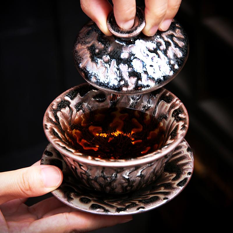 Oni Tea Set Jian Zhan- Kiln Temmoku