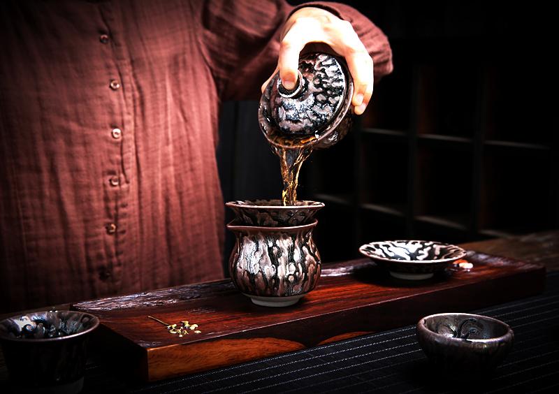 Oni Tea Set Jian Zhan- Kiln Temmoku