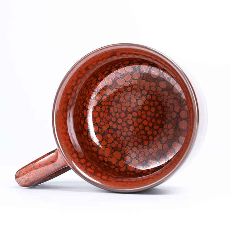Orange Coffee Cup Jian Zhan- Kiln Temmoku