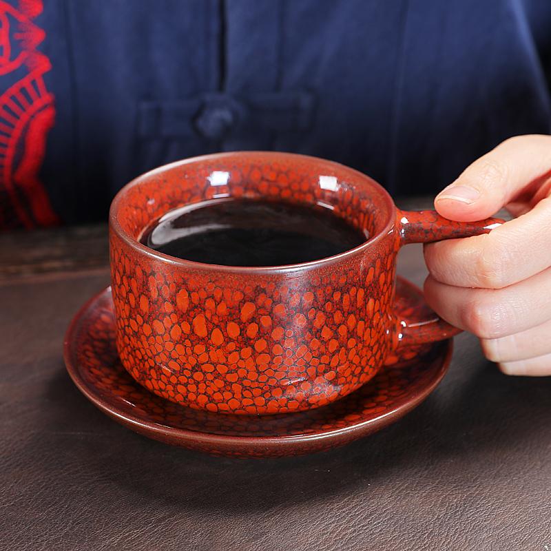 Orange Coffee Cup Jian Zhan- Kiln Temmoku