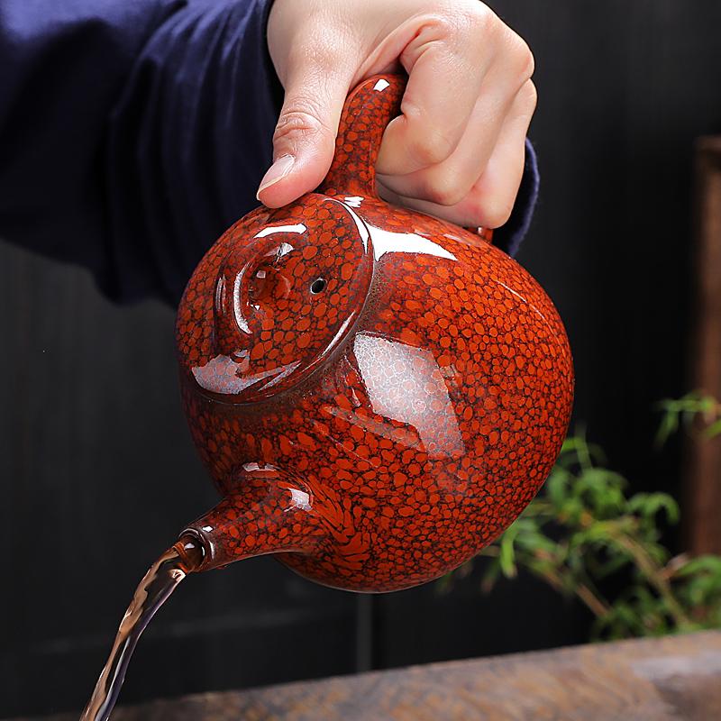 Orange Teapot Jian Zhan- Kiln Temmoku
