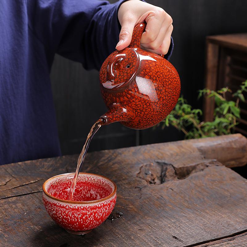 Orange Teapot Jian Zhan- Kiln Temmoku