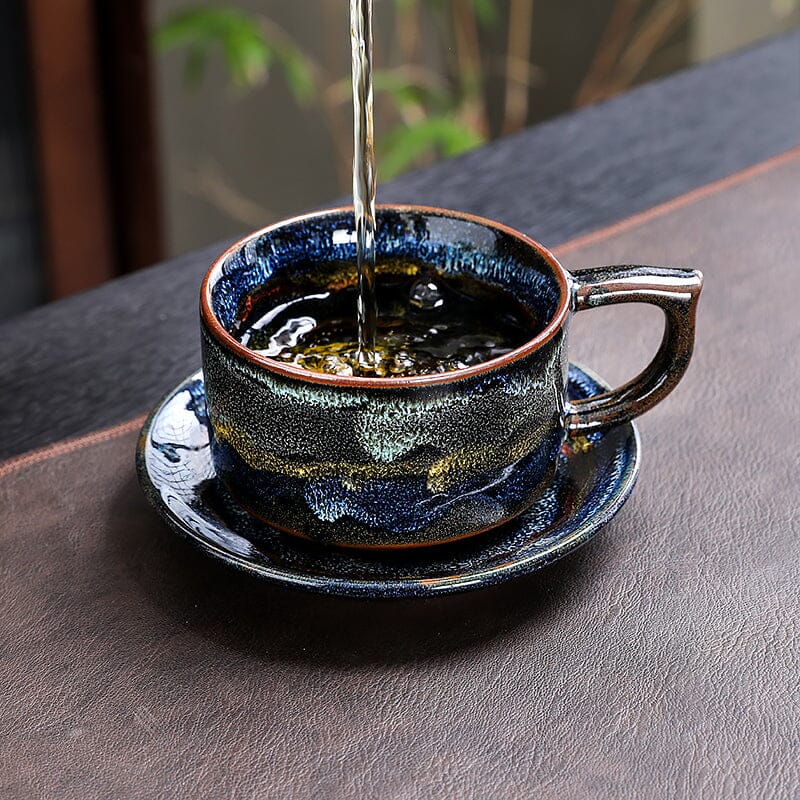 Panlong Coffee Cup Jian Zhan- Kiln Temmoku