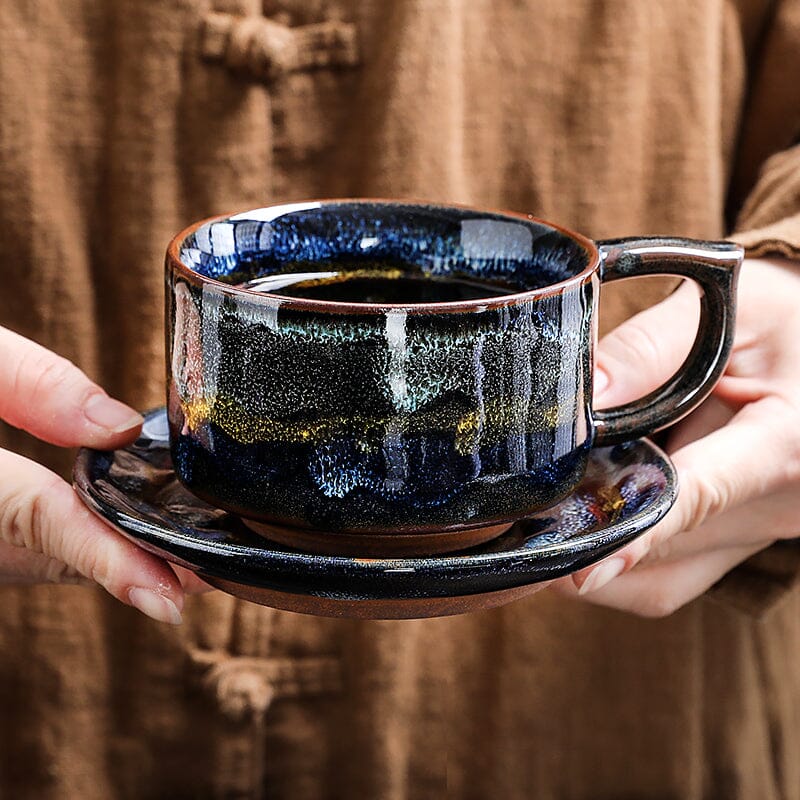 Panlong Coffee Cup Jian Zhan- Kiln Temmoku