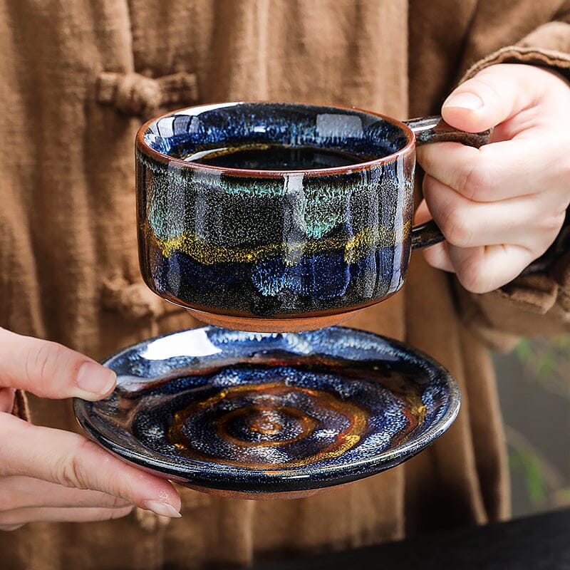 Panlong Coffee Cup Jian Zhan- Kiln Temmoku