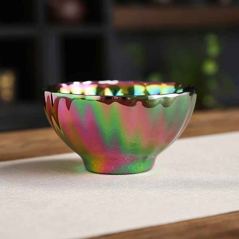 Vivid Peacock Jian Zhan- Kiln Temmoku