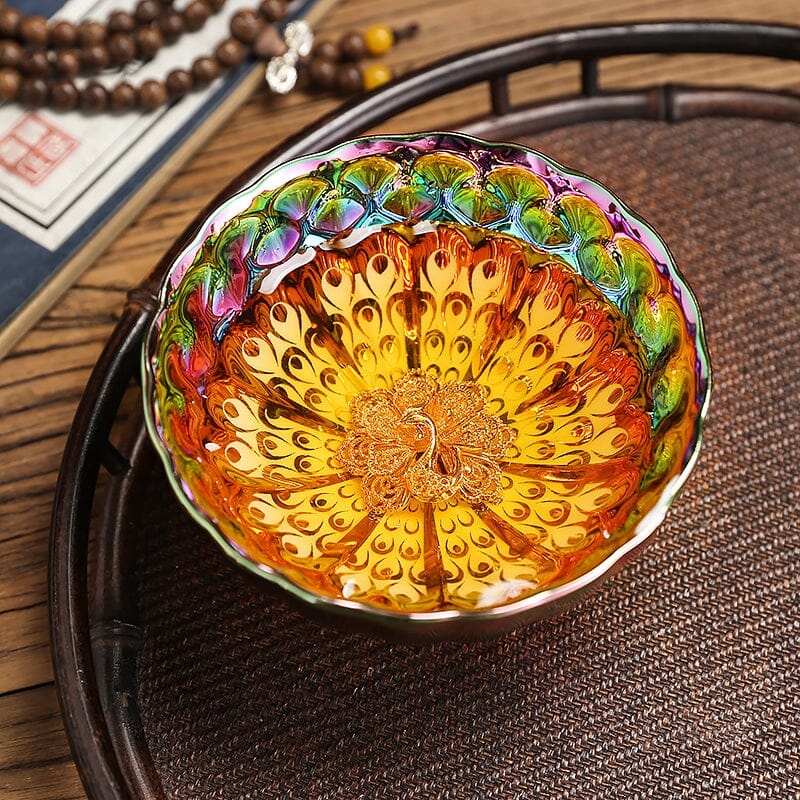 Vivid Peacock Jian Zhan- Kiln Temmoku