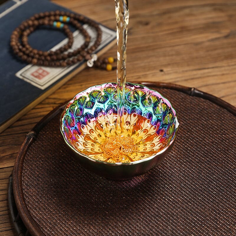 Vivid Peacock Jian Zhan- Kiln Temmoku