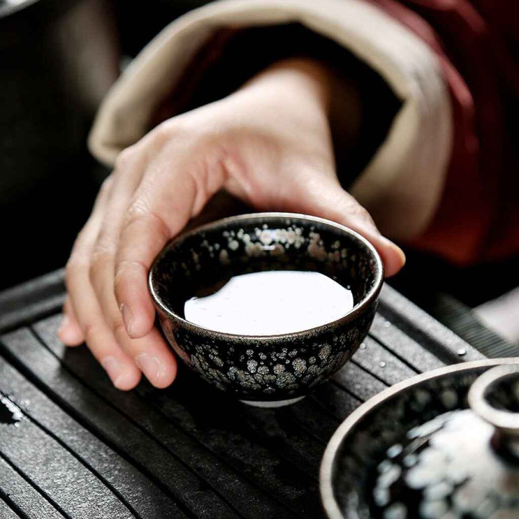 Snowflake Tea Set Jian Zhan- Kiln Temmoku