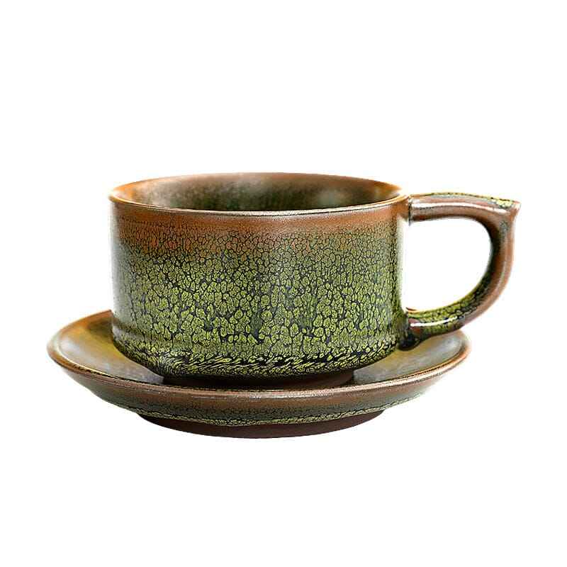 Sunflower Coffee Cup Jian Zhan- Kiln Temmoku