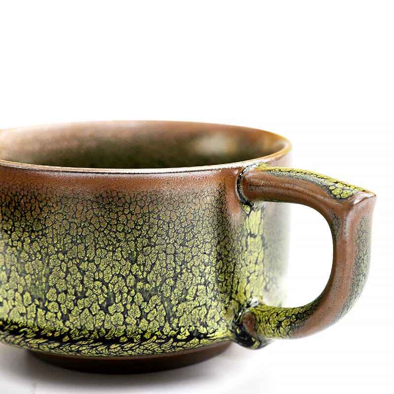 Sunflower Coffee Cup Jian Zhan- Kiln Temmoku